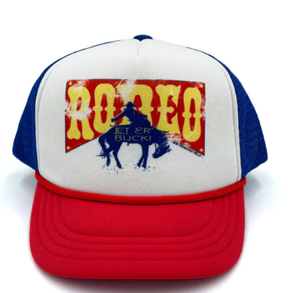 Red/white/blue infant rodeo foam snapback trucker hat
