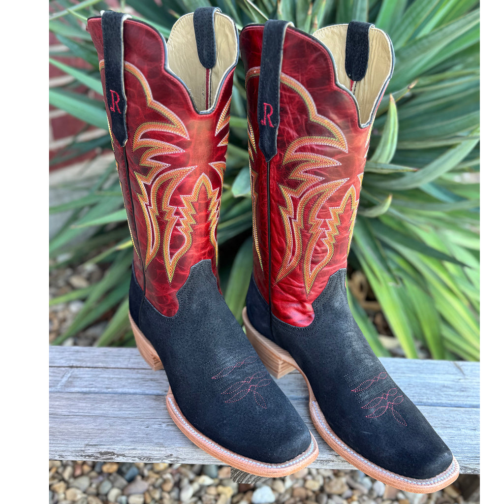 Black roughout with red top.