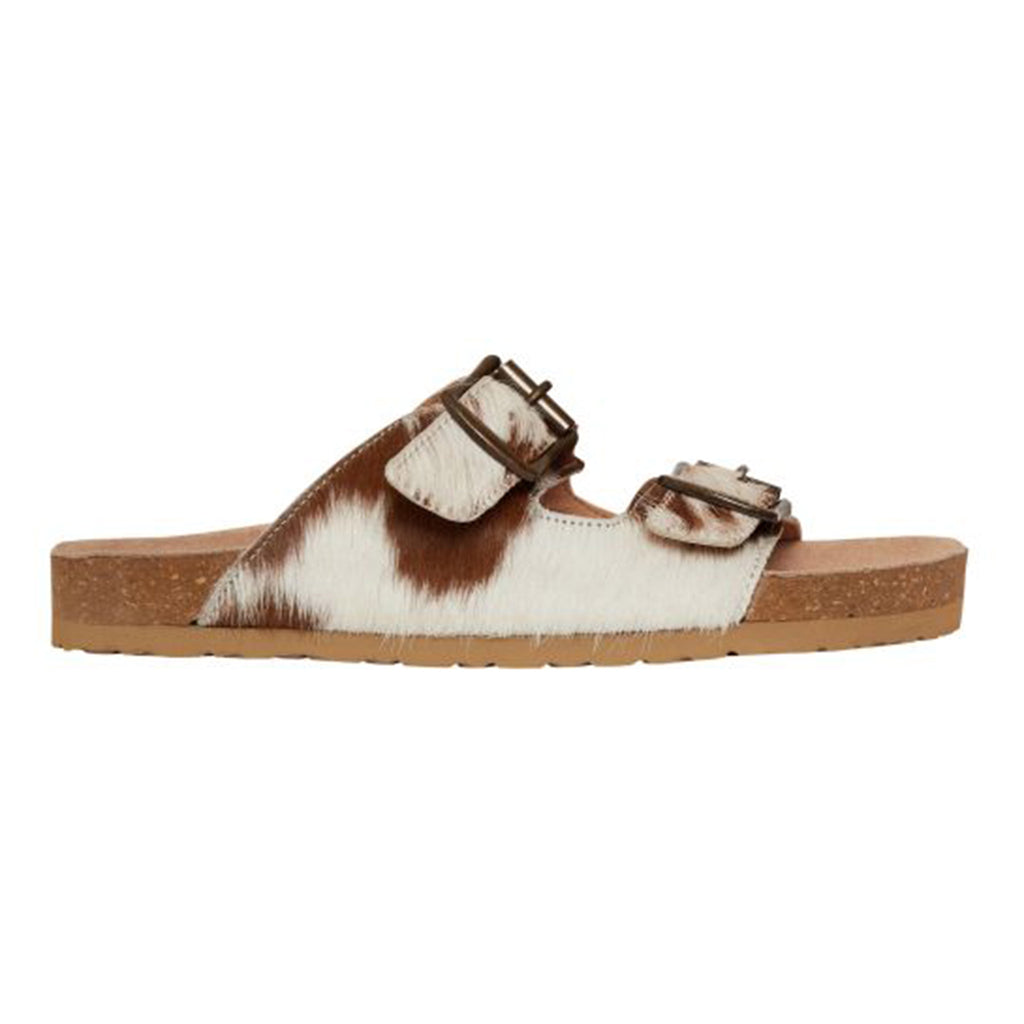 Myra Brown/Cream Cowhide Sandals
