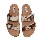 Myra Brown/Cream Cowhide Sandals