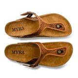 Myra Bags Women's Hand Tooled Sandal