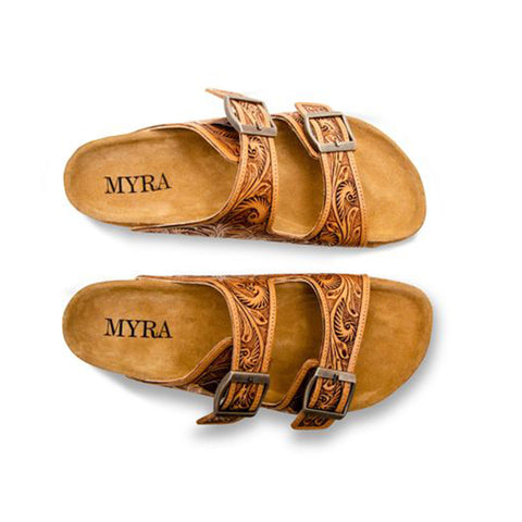 Myra Bags Tooled Double Strap Sandal
