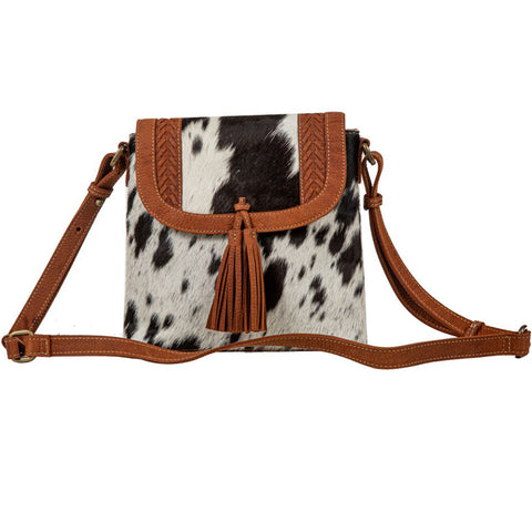 beuatiful leather and cowhide crossbody bag