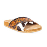 Myra Women's Tooled Cowhide Strap Sandal
