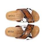 Myra Women's Tooled Cowhide Strap Sandal
