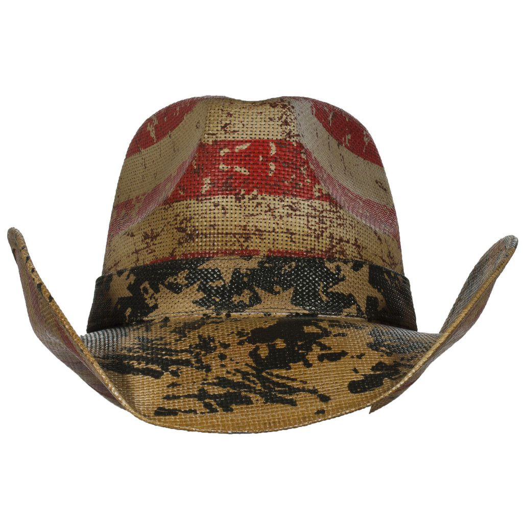 Distressed USA Flag Straw Hat Western Edge, Ltd.