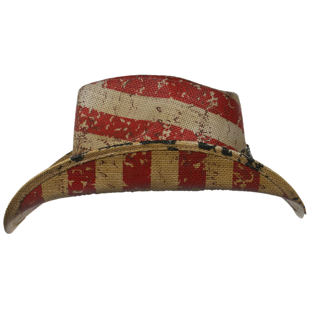 Distressed USA Flag Straw Hat Western Edge, Ltd.