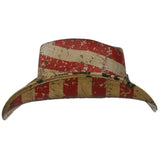 Distressed USA Flag Straw Hat