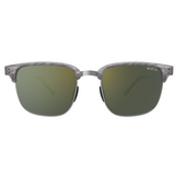 Bex Roger Sunglasses. They have a silver frame with a forest tinted lense.