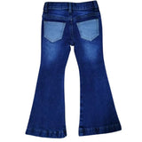 Two Toned Denim Flare Jeans- Back