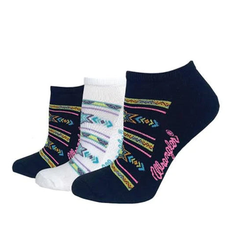 Side view of both black pairs of socks and the white pair. 