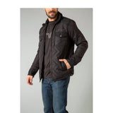Kimes Ranch men's black jacket with zig zag quilt pattern 