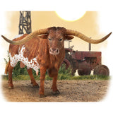 toy red & white steer with long horns