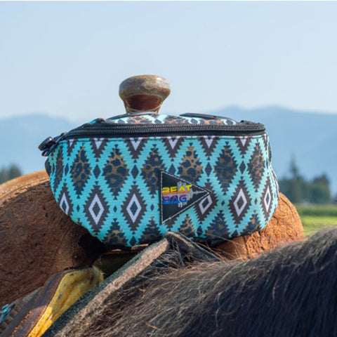 Turquoise Leopard Aztec Beat Bag