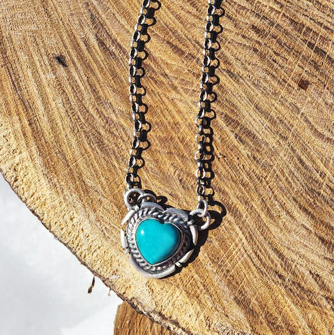 " Zadie " Turquoise Heart Necklace