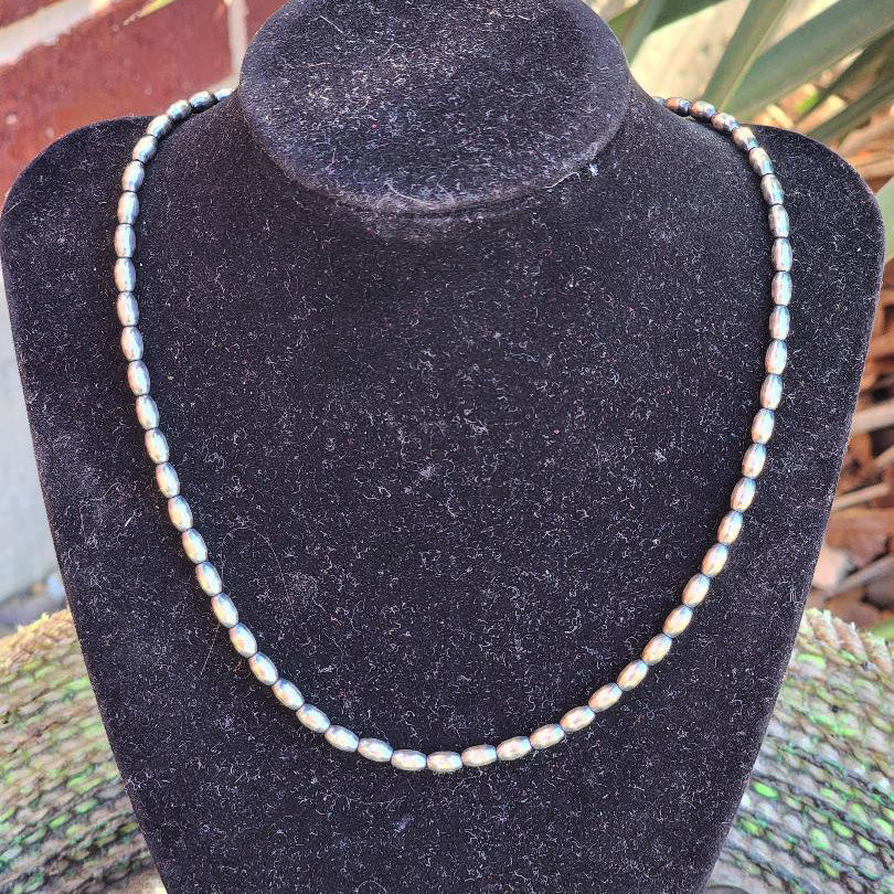 " Janice " 4mm Melon Bead Necklace 18"