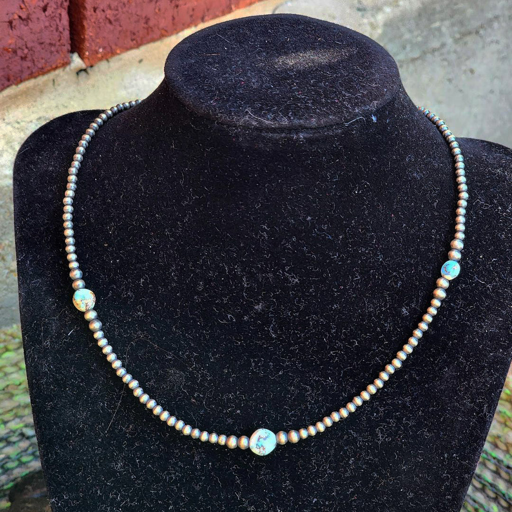 " Hilly " Navajo Pearl & Golden Hills Necklace