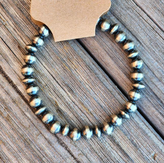 " Callie " Navajo Pearl & Disc Stretch Bracelet