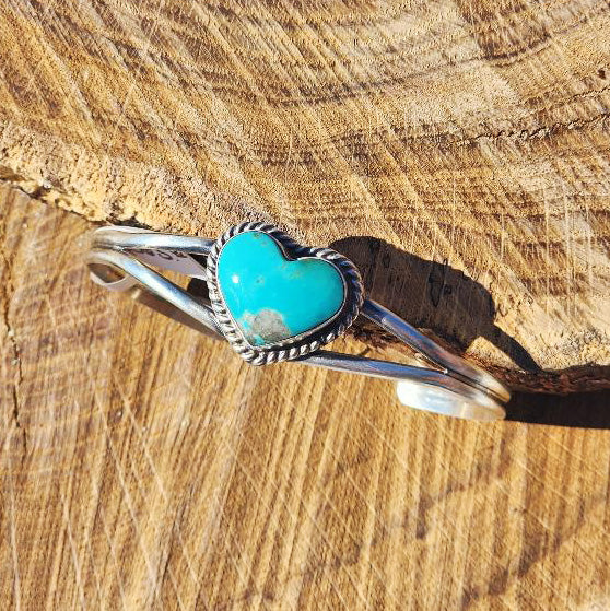 " Larson " Heart Turquoise Cuff