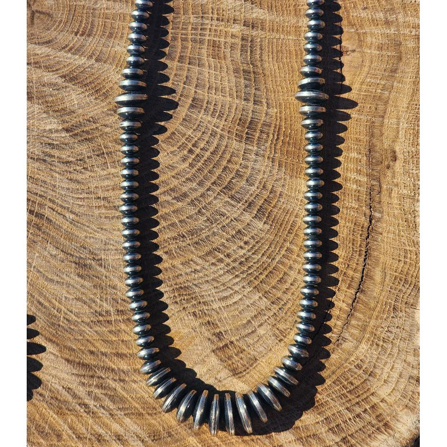 " Zyla " 18 inch Large Disc & Rondell Bead Necklace