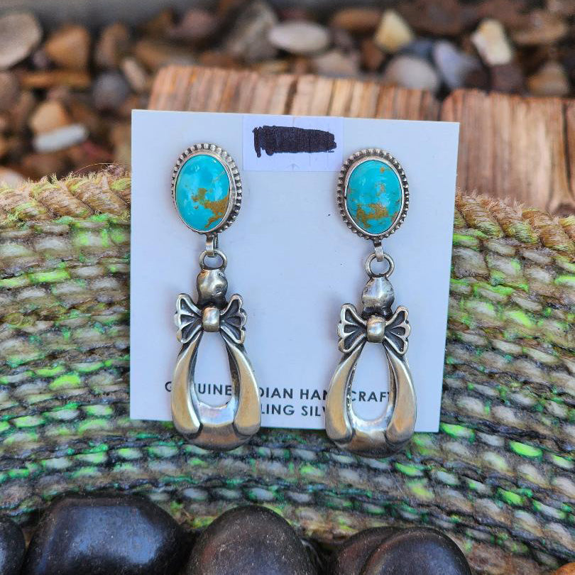 " Beau " Turquoise Bow Earrings
