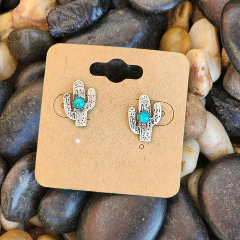 " Socorro " Cactus Turquoise Earrings