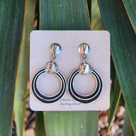 " Celia " Sterling Silver Circle Dangles