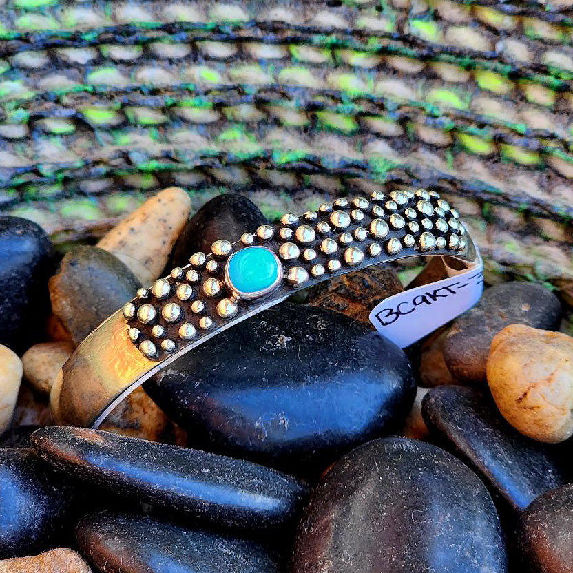 " Jancie " Turquoise & Silver Bubble Cuff