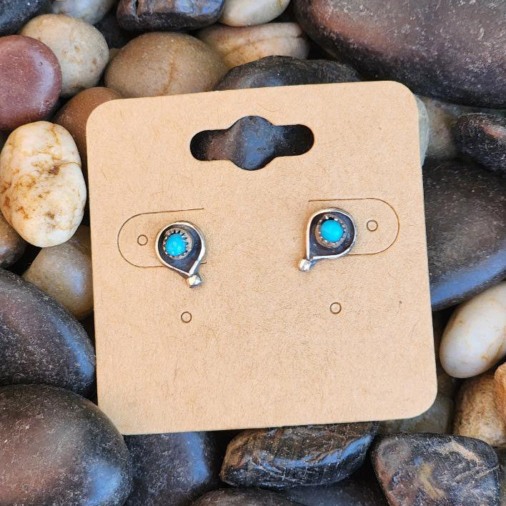 " Sally " Tear Drop Turquoise Studs