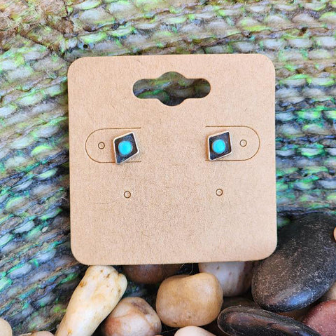 " Gigi " Diamond Shape turquoise Studs