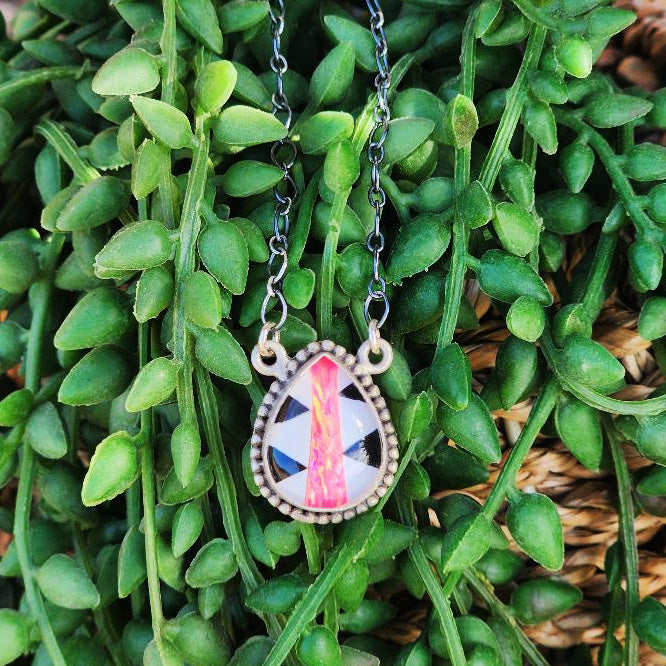 " Lila " Multi Stone Tear Drop Necklace