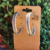 " Sway " Sterling Silver Hoops Rope Pattern