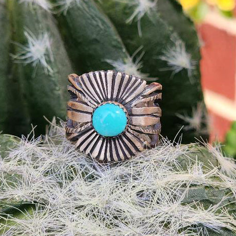 " Brista " Turquoise Sunray Ring