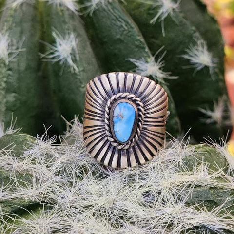 " Sunday " Golden Hills Turquoise Sunrise Ring