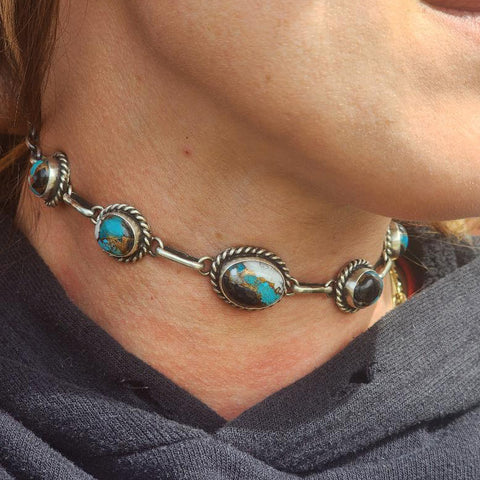 " Adiline " White Buffalo Choker Necklace