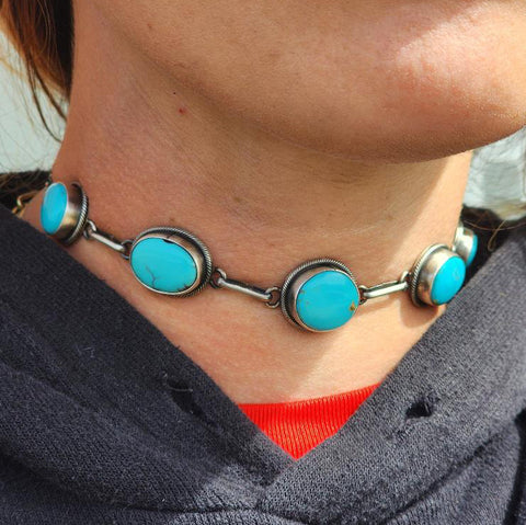 " Chanel " Turquoise Choker Necklace