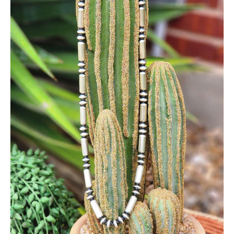 " Emma " Sterling Silver Cylinder Necklace