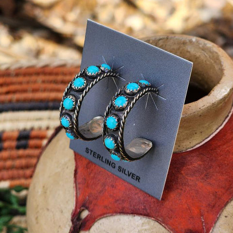 " Hanna " Turquoise Hoops