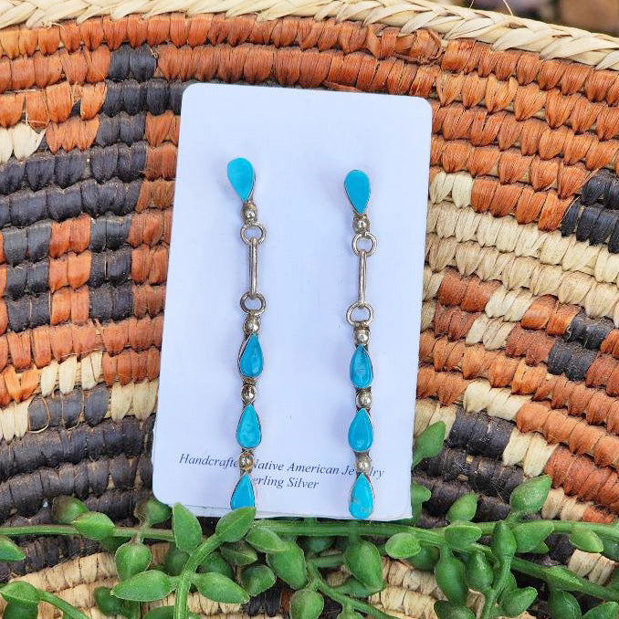 " Wallela " Raindrop Turquoise Earrings
