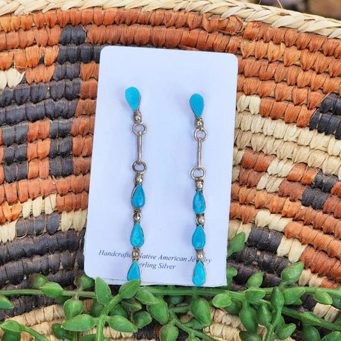 " Wallela " Raindrop Turquoise Earrings