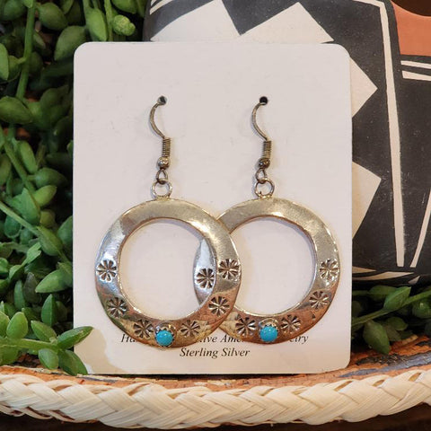 " Paula " Silver Circle Earrings
