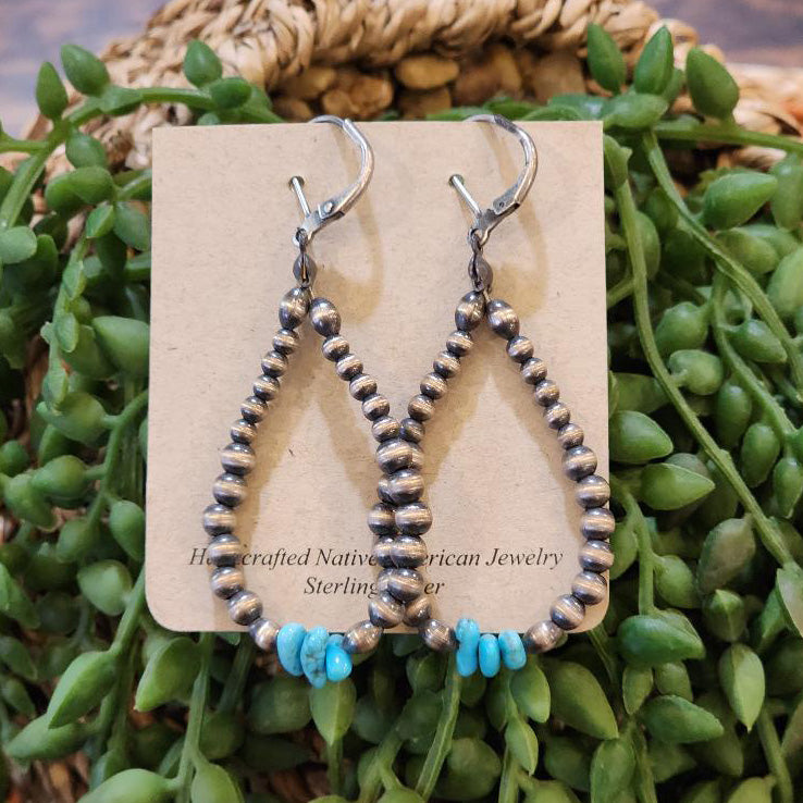 " Tulip " Navajo Pearl Tear Drop Earrings