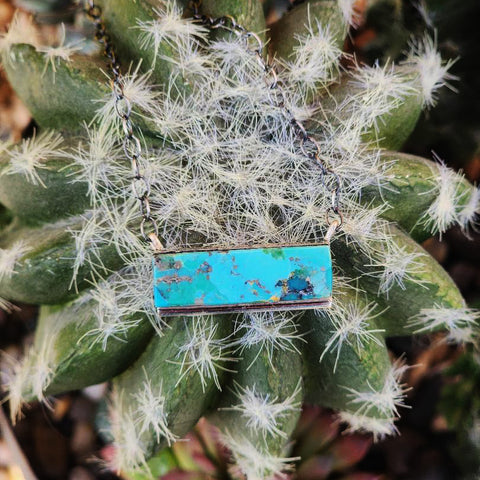 " Anne " Kingman Turquoise Bar Necklace