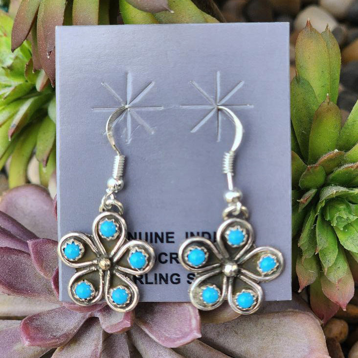 " Felicia " Kingman Flower Earrings