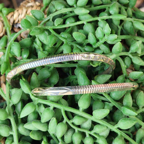 " Vivian " Silver Stacker Ribbed Bracelet