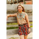 Styled View of the Beige Aztec Top