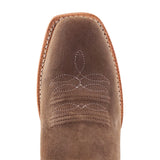 Toe box view of boot - brown roughout