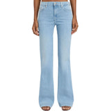 Full front side view of the jeans. 