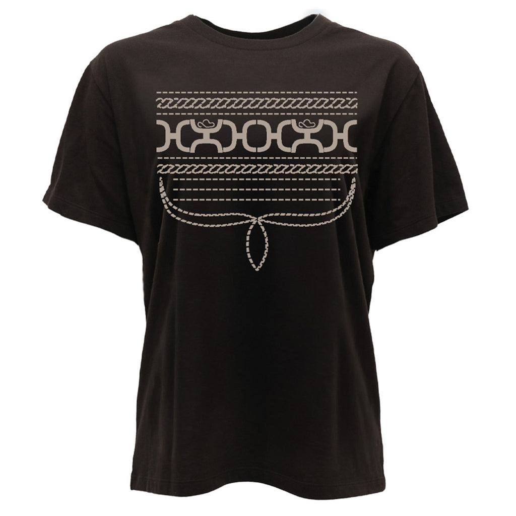 Front side view of Hooey Women's Dark Brown Leona Tee