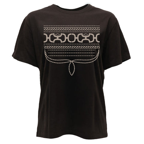 Front side view of Hooey Women's Dark Brown Leona Tee